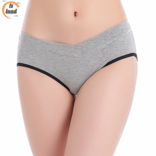 [IS] Quần Lót Tam Giác Lưng Thấp Thoáng Khí Màu Sắc Đơn Giản Cho Phụ Nữ Mang Thai