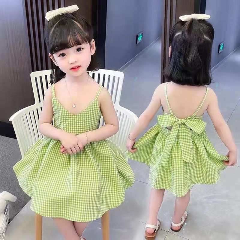 Đầm Công Chúa Hai Dây Bằng Cotton Trơn Họa Tiết Hoa Thời Trang Mùa Hè Hàn Quốc Dễ Phối Đồ Dành Cho Bé Gái
