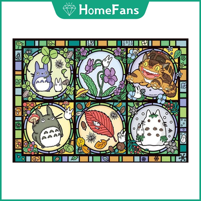 Bộ Tranh Đính Đá Diy Hình Totoro Kích Thước 40x30cm / 50x40cm / 70x50cm