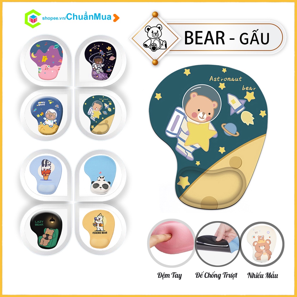 Miếng Lót Chuột Máy Tính Mouse Pad SILICON 3D Bear Game