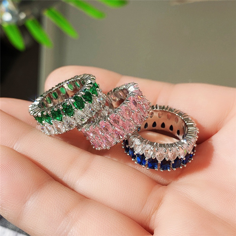 Nhẫn Đính Đá Zircon Sang Trọng Cho Cặp Đôi