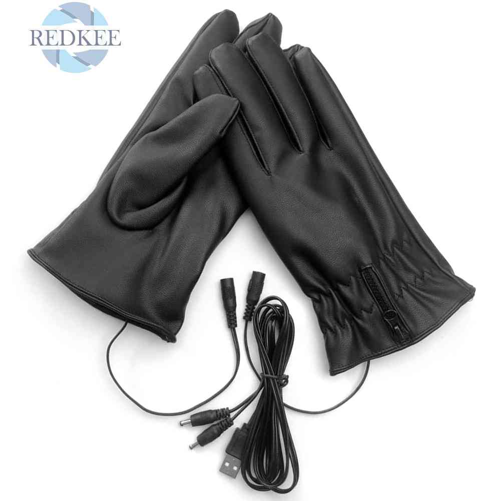 Găng Tay Sưởi Ấm Bằng Da PU Cho Nam Nữ