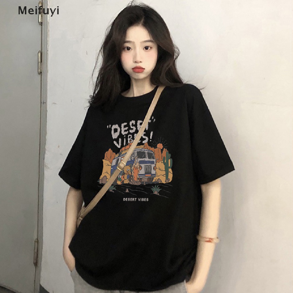 Áo Thun Tay Ngắn Cổ Tròn Dáng Rộng In Họa Tiết Thời Trang Mùa Hè Cho Nữ