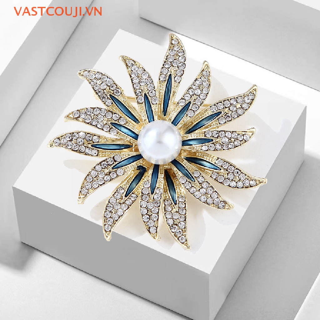 Ghim Cài Áo Hình Hoa Hướng Dương Đính Ngọc Trai Giả Thời Trang Cho Nữ