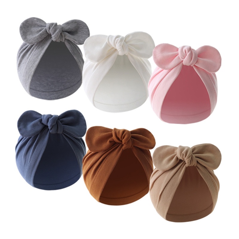 Mũ Beanie Đính Nơ Xinh Xắn Cho Bé