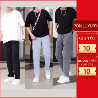 Quần jean baggy nam nữ chất bò ống suông đứng màu xanh đen xám phom rộng ponluxury hà nội hcm freeship