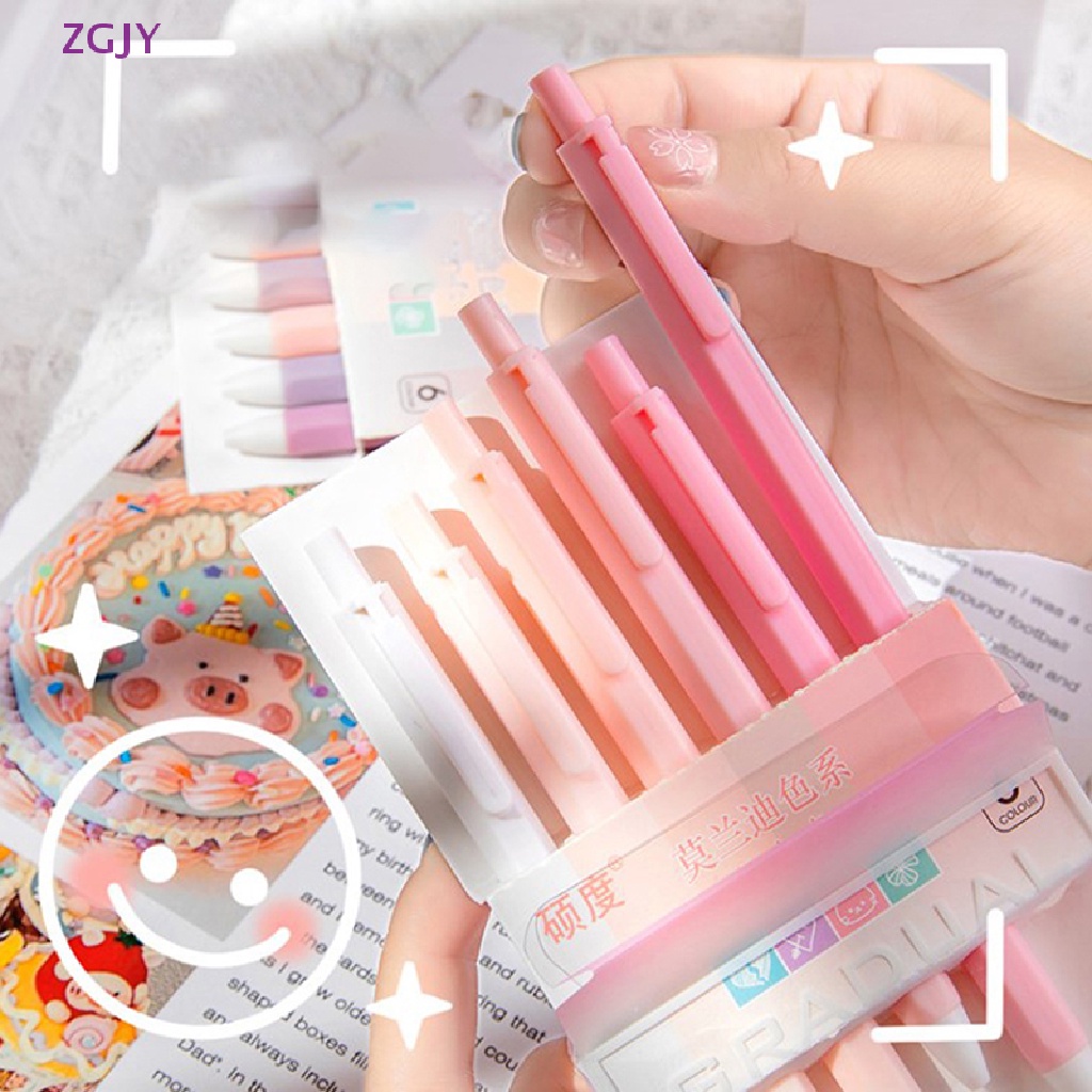 Set 6 Bút Bi Mực Đen Ngòi 0.5mm Dễ Thương Mới