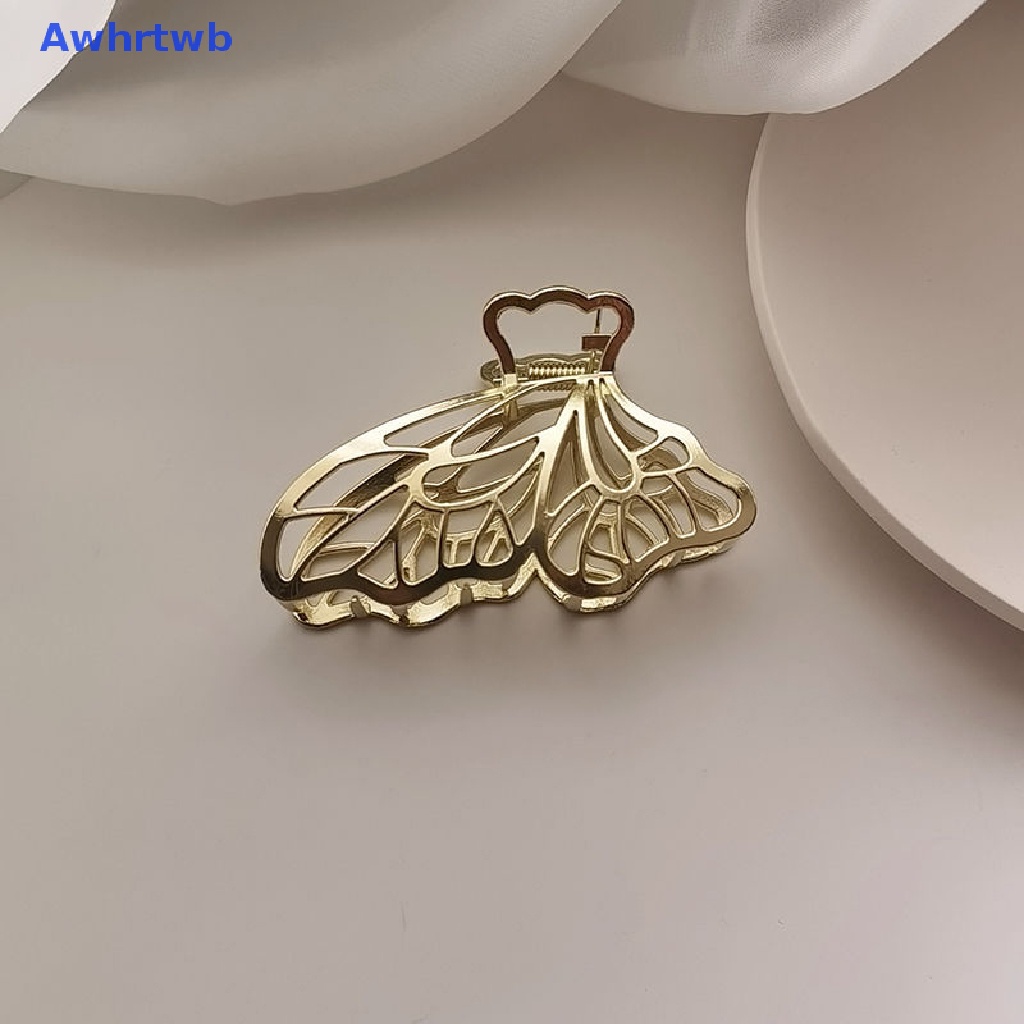 Kẹp Tóc Hình Bướm Bằng Kim Loại Màu Vàng Phong Cách Vintage Thanh Lịch Thời Trang Mới