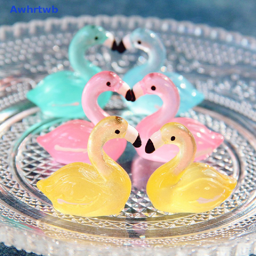 Set 10 Tượng Vịt Mini Bằng Nhựa Phát Quang Trang Trí Tiệc Giáng Sinh Mới