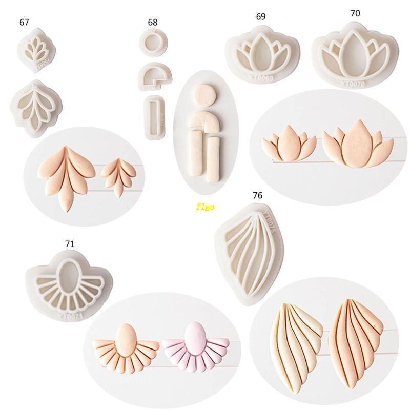 Khuôn Cắt Đất Sét Nhựa Mềm Hình Bông Hoa / Lông Vũ Làm Trang Sức Thủ Công