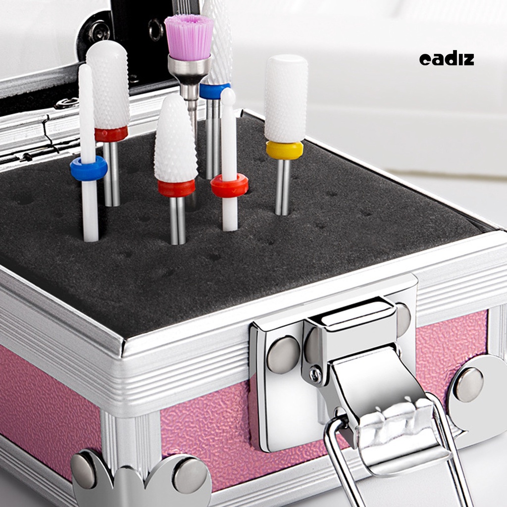 Giá Đỡ Mũi Khoan Móng Tay 25 Ngăn Trong Suốt Chống Rơi Tiện Dụng Cho Salon