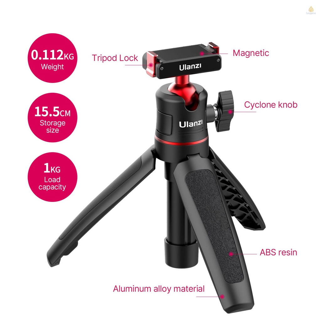 Giá Đỡ Ba Chân Từ Tính Ulanzi MT-50 Xoay 360 Độ Tháo Gỡ Nhanh° Ống Nối Dài 3 Phần Đầu Bi Xoay Được Max. Phụ Kiện Thay Thế Cao 25.5cm / 10in Cho DJI A