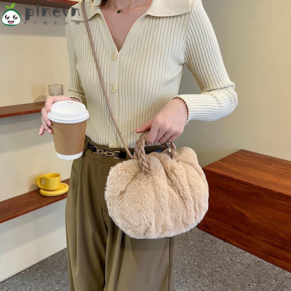 Túi Đeo Chéo Hình Đám Mây Bằng Lông Nhung Mềm Mại Cho Nữ