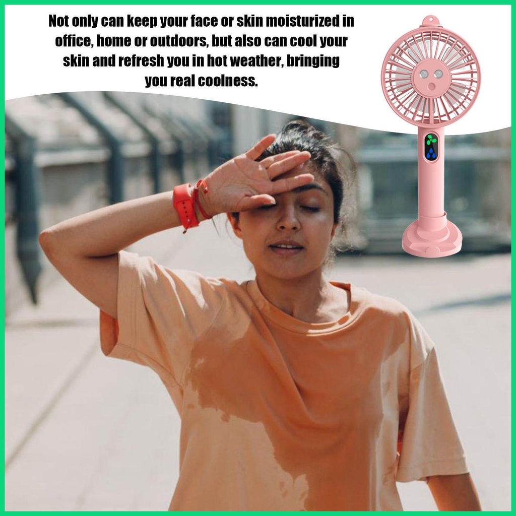 Quạt Mini Cầm Tay 3 Tốc Độ Gió Kèm Giá Đỡ Điện Thoại Tiện Dụng Mang Theo Du Lịch