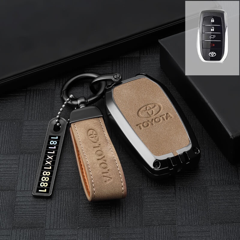 Vỏ Da + Kim Loại Bảo Vệ Chìa Khóa Xe Hơi Toyota Fortuner