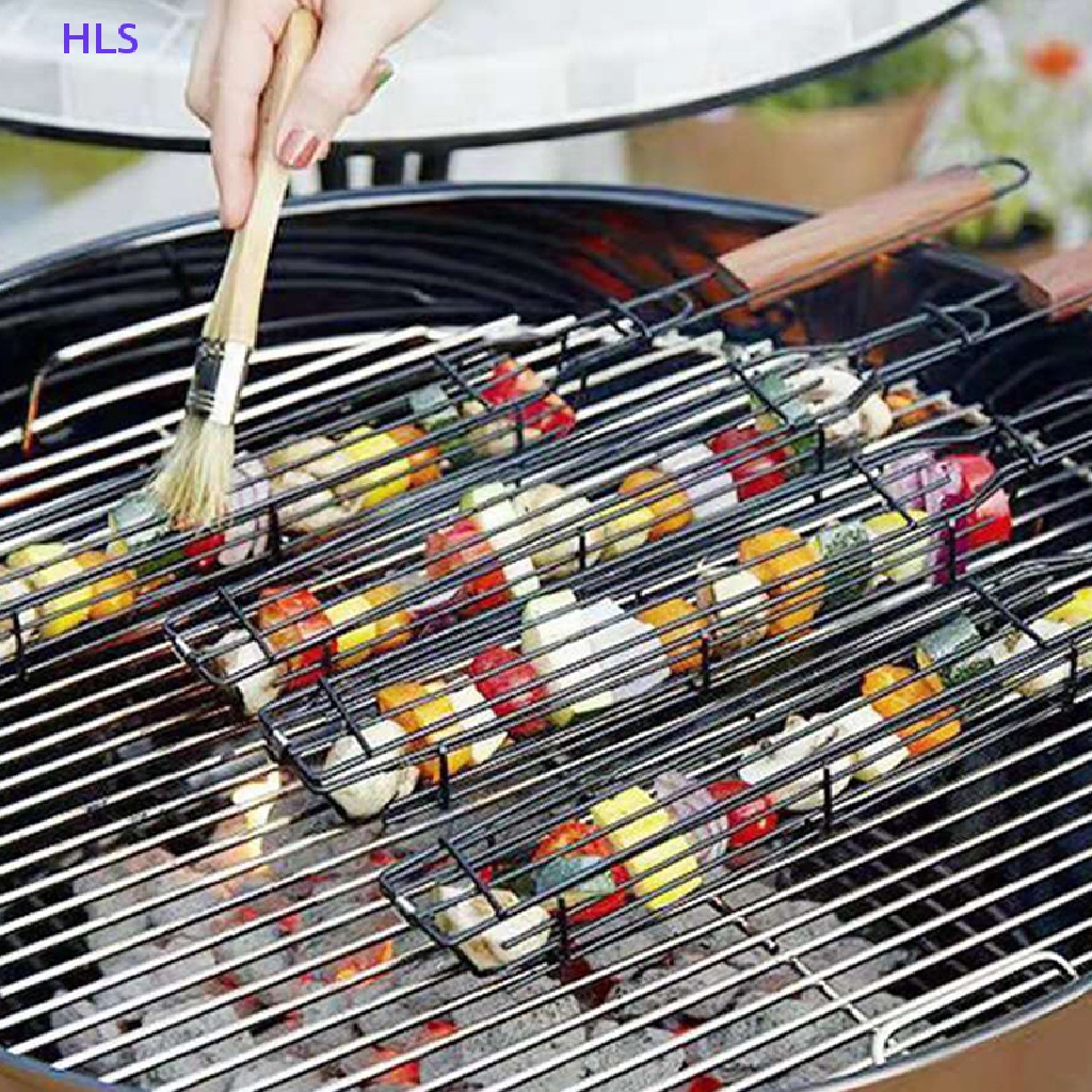 1 Vỉ Nướng BBQ Kèm Kẹp Chống Dính Tiện Dụng Cho Cắm Trại
