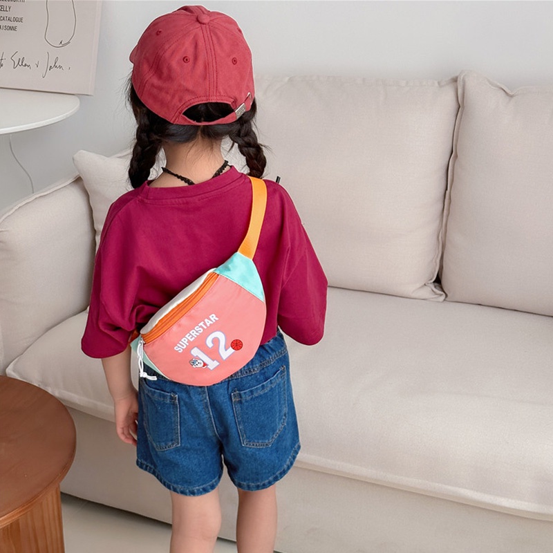 Túi Đeo Chéo Trước Ngực In Chữ Phong Cách Hàn Quốc Màu Sắc Dành Cho Trẻ Em