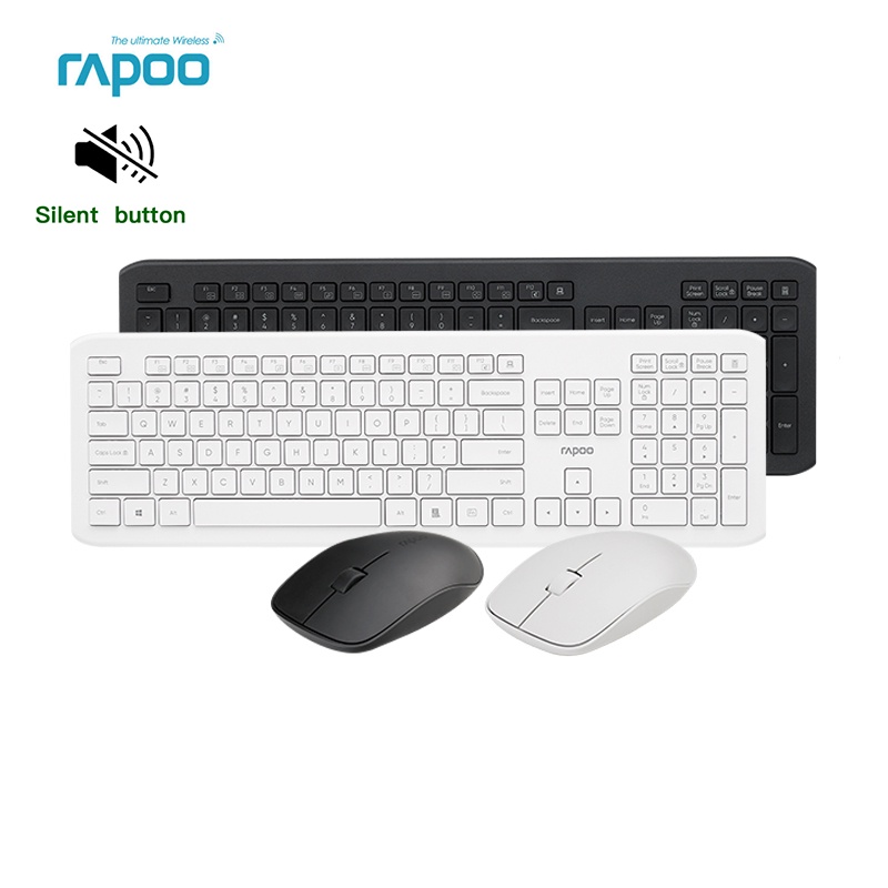 【6 tháng hư hỏng có thể thay mới】Bộ Bàn Phím Và Chuột Không Dây Rapoo X2000 106 Phím Tắt Được