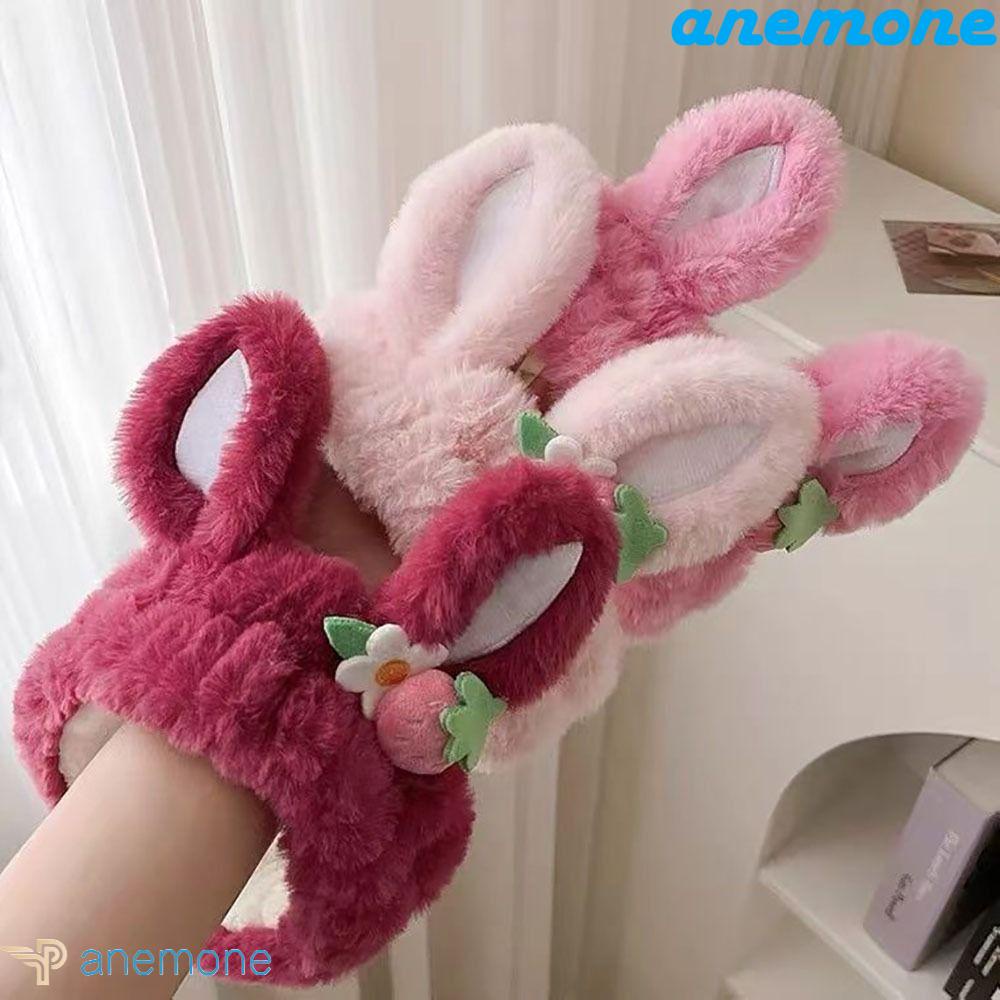 Băng Đô Cài Tóc Tai Thỏ Bằng Vải Bông Không Trơn Họa Tiết Hoa Hoạt Hình Sáng Tạo Thời Trang Dành Cho