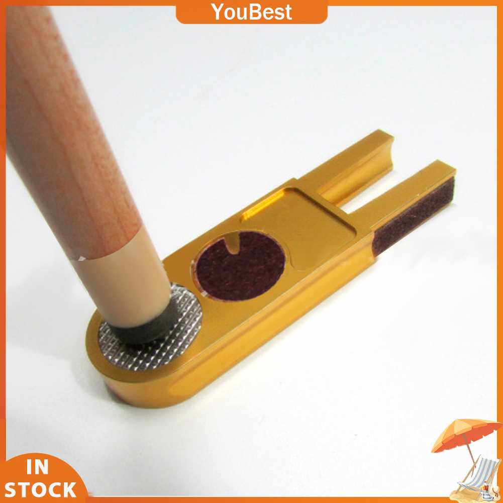 ᲦYBღ(In Stock） Muti-functional U-shape Billiards Pool Cue Tip Trimmers Repairer Tool