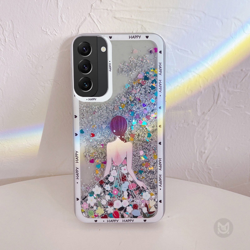 Ốp điện thoại Kim Tuyến Nước Hình Nữ Thần Cho Samsung Galaxy S21FE S20FE S23 S22 S21 S20 Ultra S10 Plus