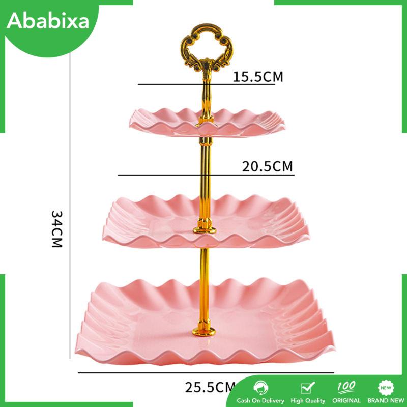 Giá Đỡ Bánh Cupcake 3 Tầng Có Tay Cầm Trưng Bày Trái Cây / Món Tráng Miệng Trang Trí Bàn Tiệc Cưới