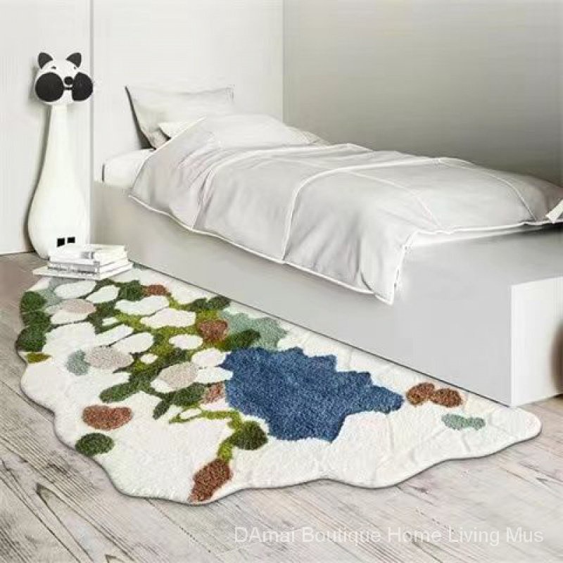 Thảm Trải Sàn Phòng Khách / Phòng Ngủ Bằng Chất Liệu Cashmere Dày Dặn Phong Cách Bắc Âu