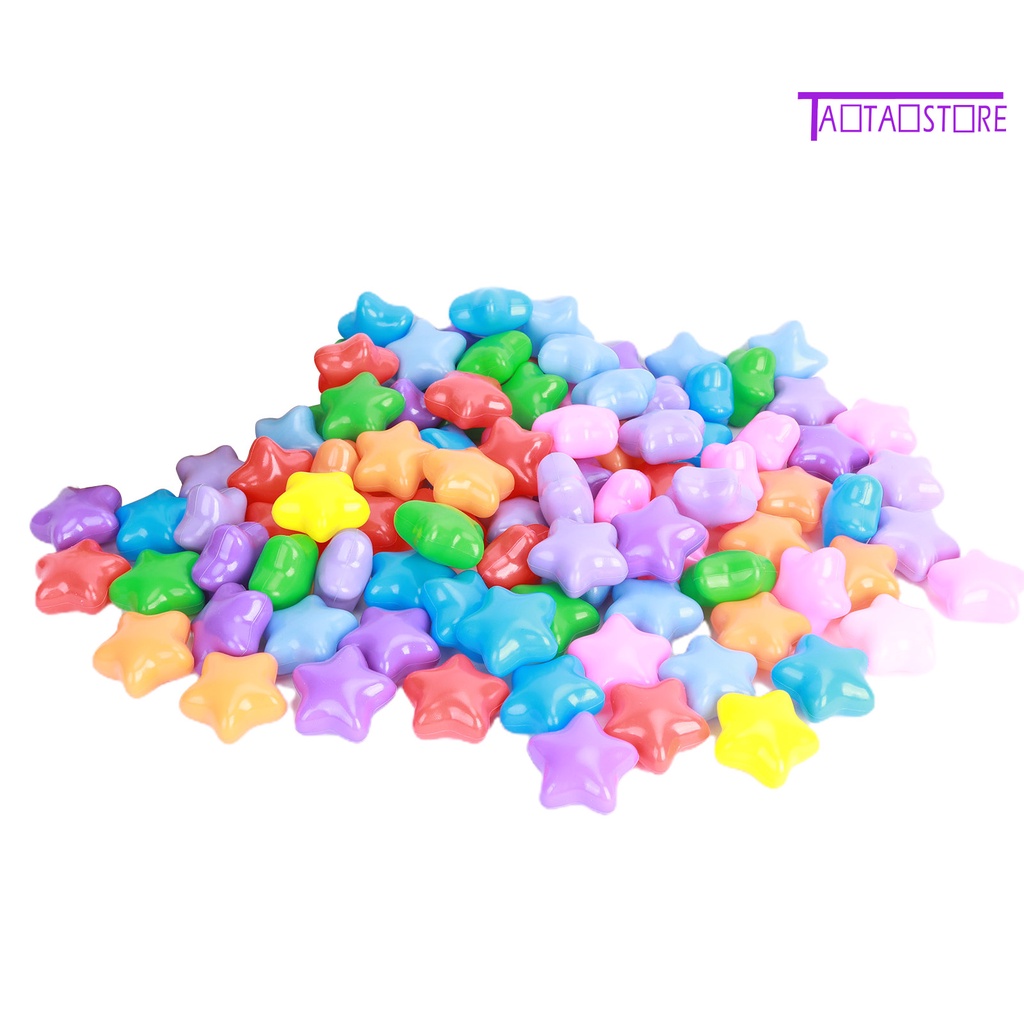 Set 100 Quả Bóng Nhựa Không BPA Nhiều Màu Sắc Hình Ngôi Sao / Trái Tim Luyện Tập Trong Nhà / Ngoài Trời Thoải Mái Cho Bé