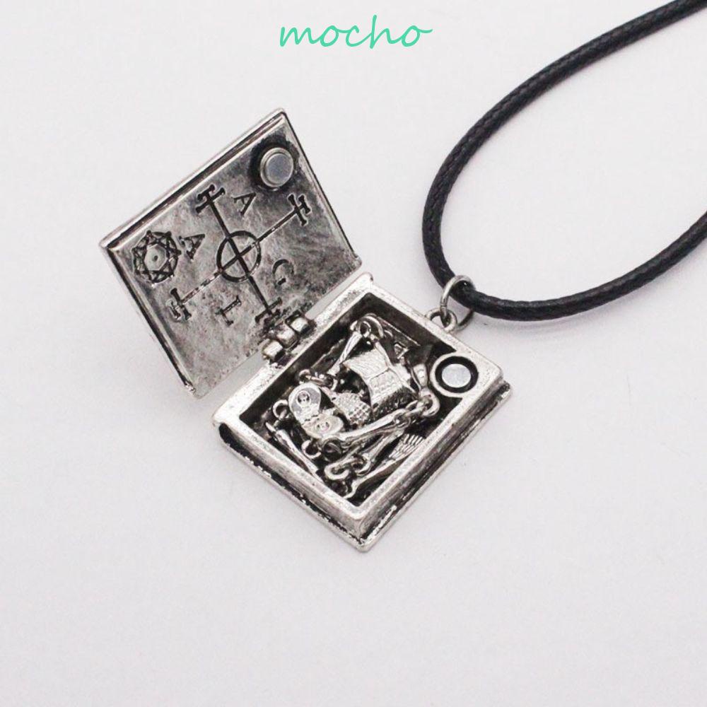 Mocho Vòng cổ Mặt Đầu Lâu Ẩn Sách Ma Thuật Phong Cách Gothic Cổ Điển Chất Lượng Cao