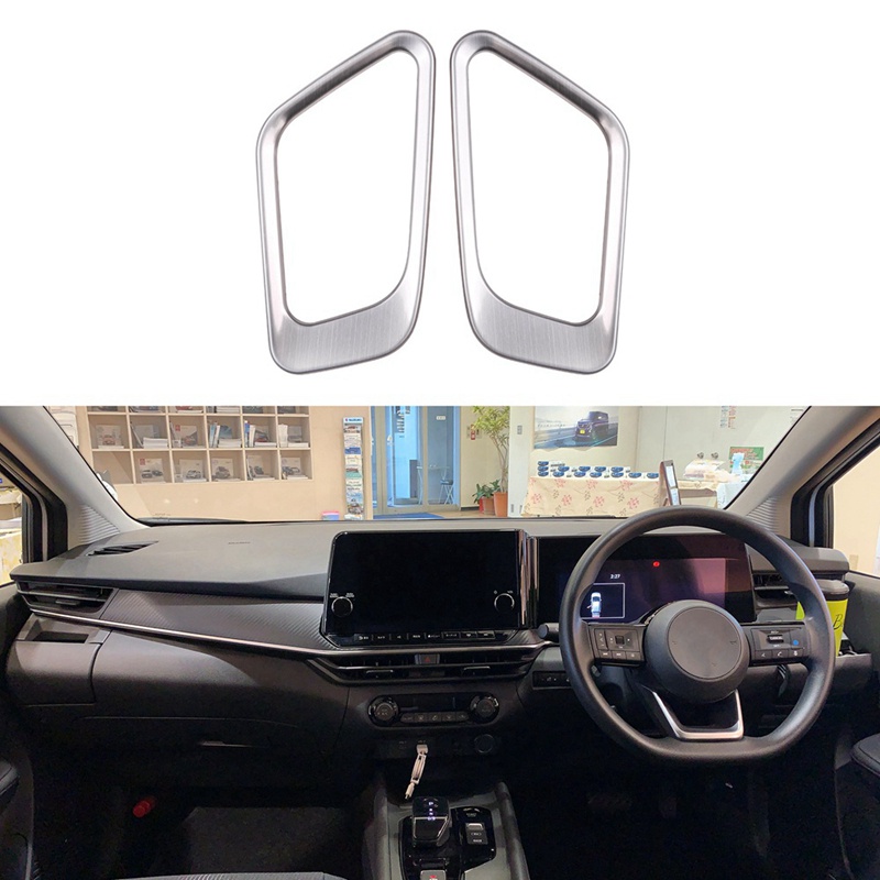 1 Cặp Viền Bọc Lỗ Thông Gió Xe Hơi Màu Bạc Cho Nissan E13 FE13 (2WD) E-POWER 2021-2023