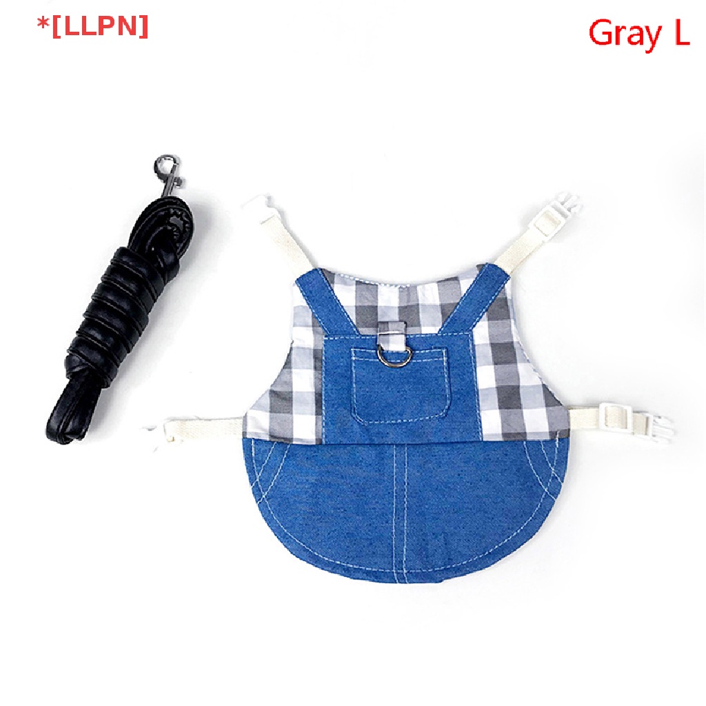 Set Áo Khoác Denim + Nón + Dây Dắt Thú Cưng Đi Dạo Xinh Xắn