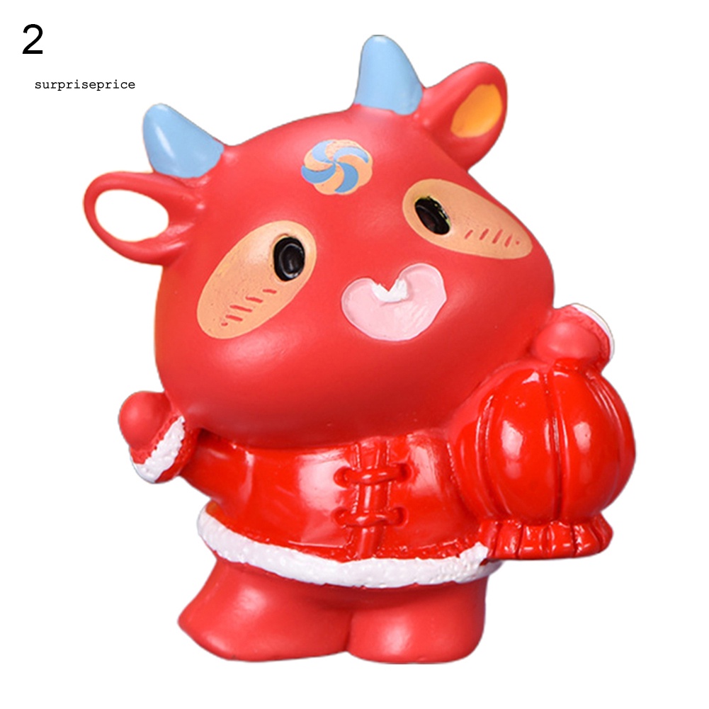 Đồ trang trí Con Trâu May Mắn Mini Bằng Nhựa Ox Buffalo Trang Trí Tiểu Cảnh