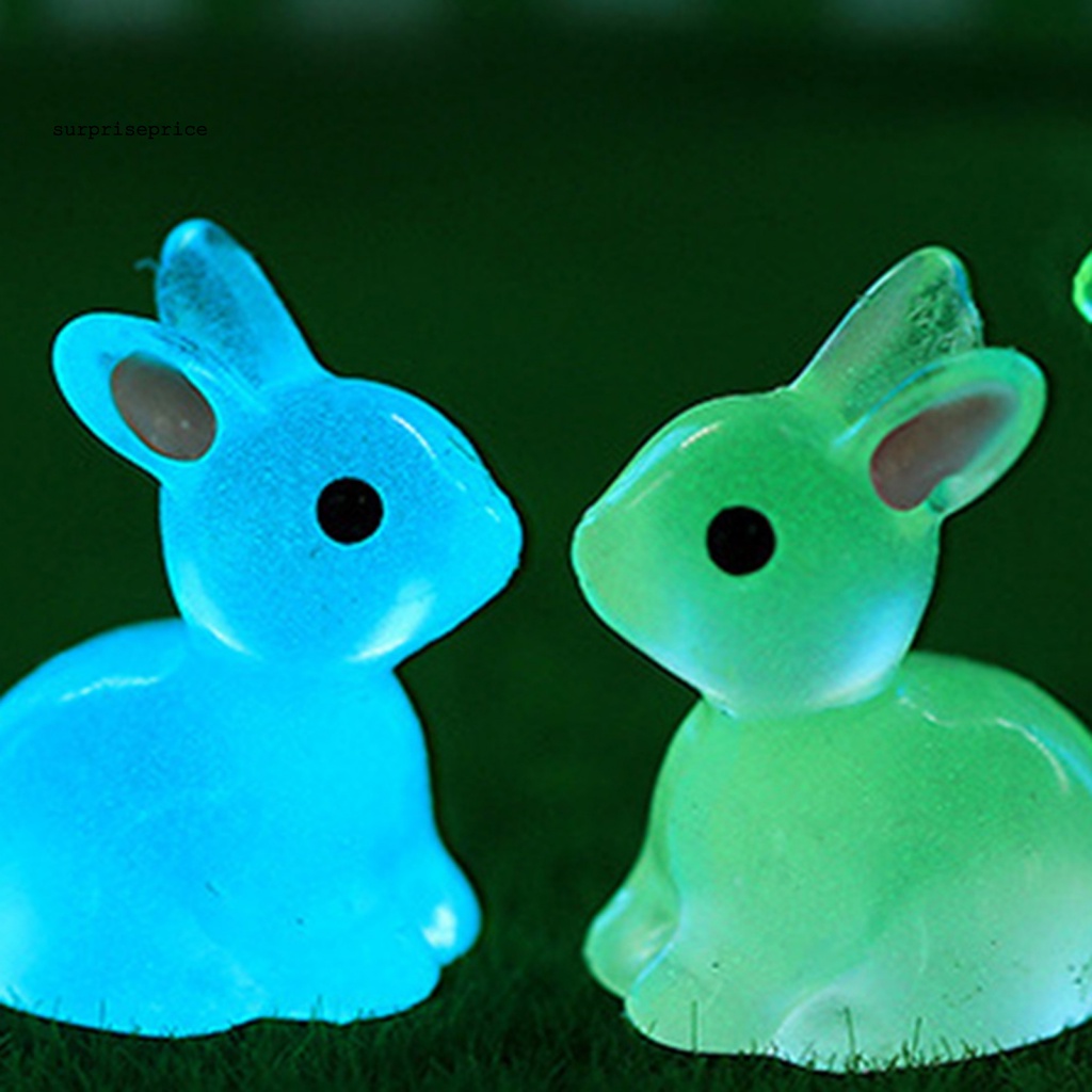 Set 10 Tượng Thỏ Mắt Phát Quang Trang Trí Tiệc Tùng / Phục Sinh