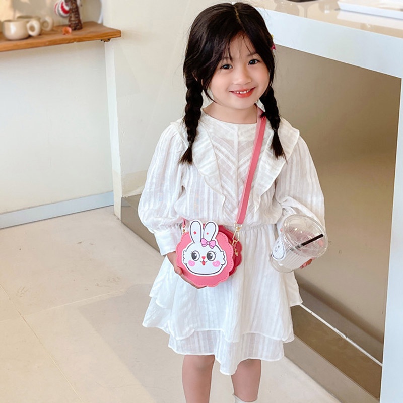 Khung Thành Cho Bé Chất Lượng Cao❤Túi Xách Đeo Vai Họa Tiết Thỏ Dễ Thương Thời Trang Mùa Hè Cho Bé Gái