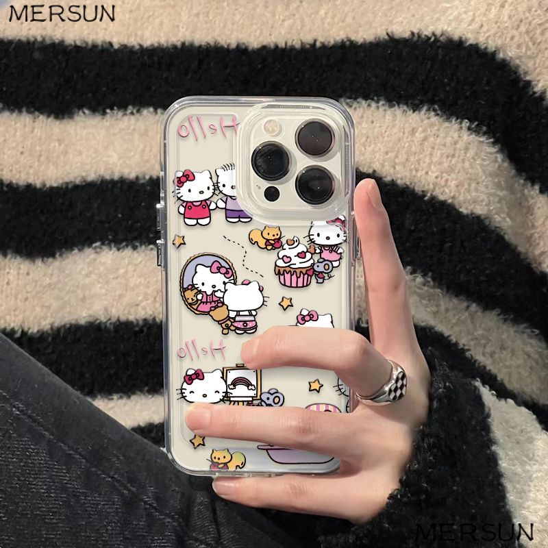 ✅Ốp Điện Thoại Dẻo Họa Tiết Hoạt Hình Hello Kitty Dễ Thương Cho iPhone14promax 12 plus7 8 11