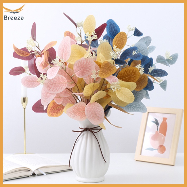 1 Nhánh Lá Bạch Đàn Nhân Tạo 3 Nhánh Dùng Trang Trí Tiệc Cưới