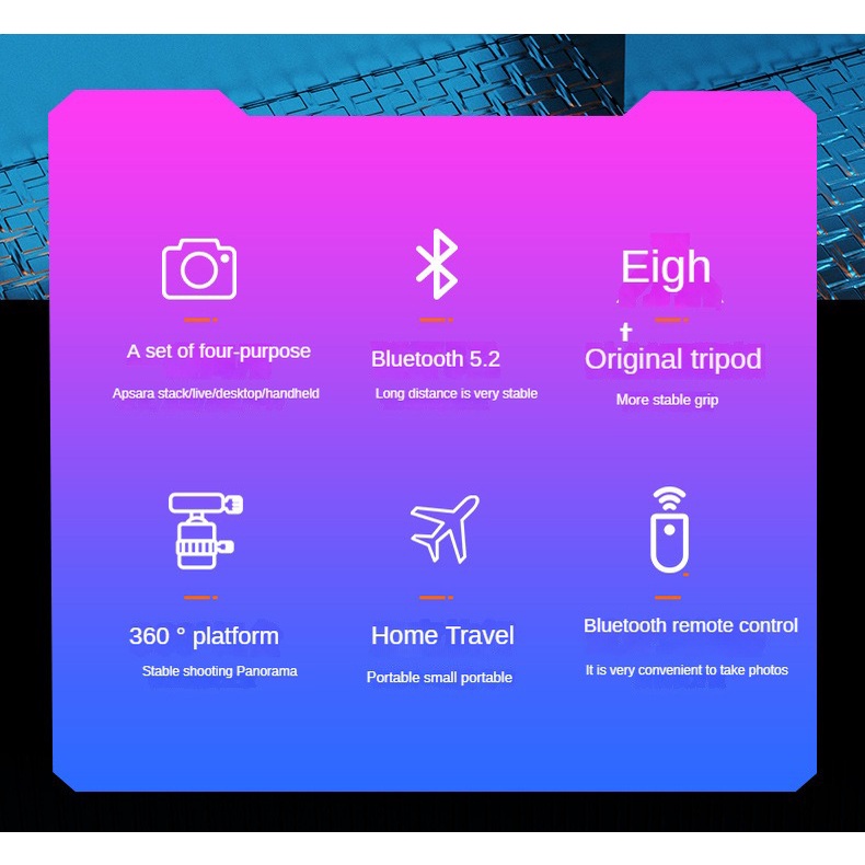 Gậy Tự Sướng Bluetooth Không Dây Bằng Hợp Kim Nhôm Xoay 360 Độ ° Giá Đỡ Máy Ảnh Và Video Hỗ Trợ Live, Chụp Ảnh