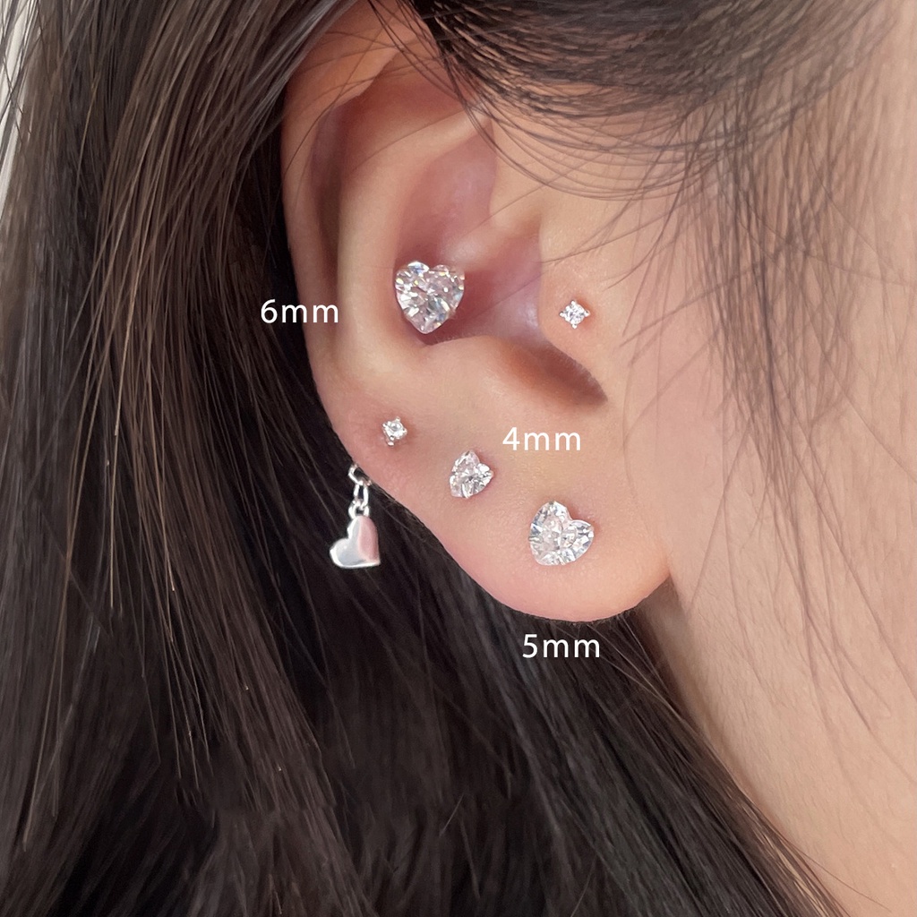 Khuyên Tai Đính Đá Zircon Cao Cấp Phong Cách Mới 2023