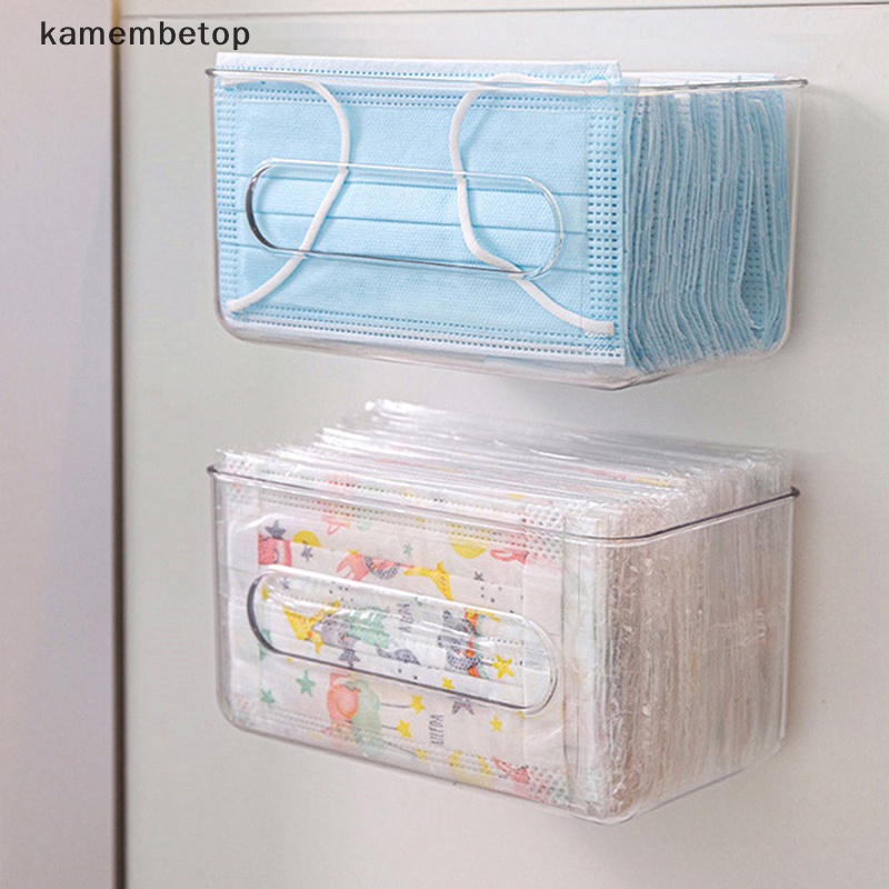 Hộp Đựng Khăn Giấy Gắn Tường Trong Suốt Sức Chứa Lớn Không Cần Khoan Lỗ Dùng Một Lần Đa Ứng Dụng