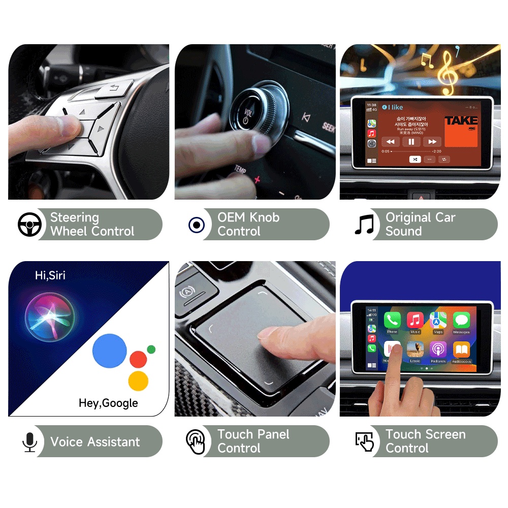 CarlinKit 5.0 2Air Wireless Android Auto Box Di động CarPlay Wireless Dongle cho Đài phát thanh xe hơi có dây CarPlay/Android Auto