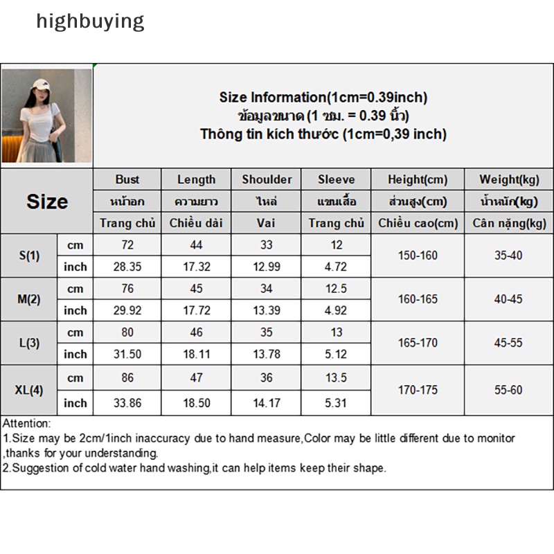 Áo Thun Lửng Cổ Vuông Tay Ngắn Màu Sắc Đơn Giản Cho Nữ