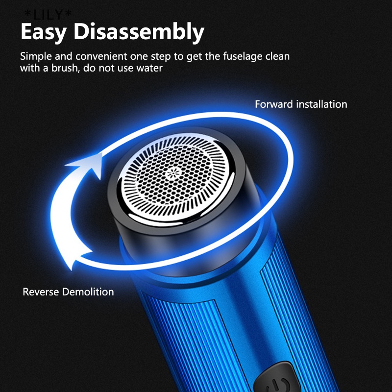 LILY Mini USB máy cạo râu điện dao cạo xách tay ROTARY Cutter Head râu râu râu râu tông đơ uuu