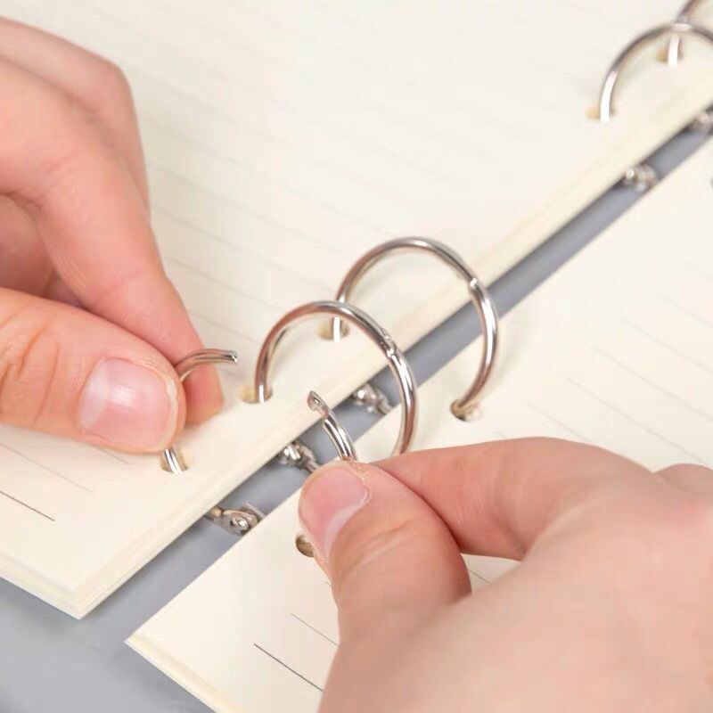 10pcs Khoen, khuyên Tròn Inox Flashcard Đóng Gáy Sách, Album, Nhật Kí - Khoen Móc Vòng Còng Đóng Sổ, Sổ Tay