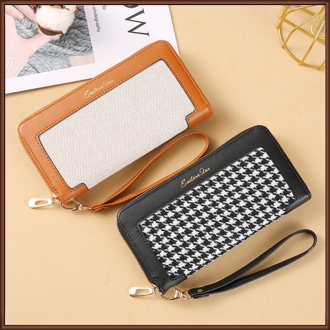 Ví Da Pu Cỡ Lớn Có Ngăn Đựng Thẻ Và Khóa Kéo Đa Năng Thời Trang Công Sở Cho Nữ Giá Đỡ