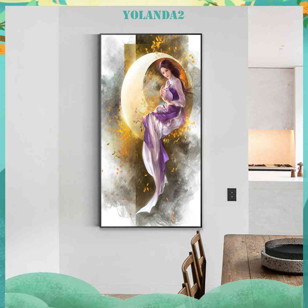 Bộ Tranh Đính Đá 5D Họa Tiết Mặt Trăng Độc Đáo DIY Dùng Trang Trí Nhà Cửa