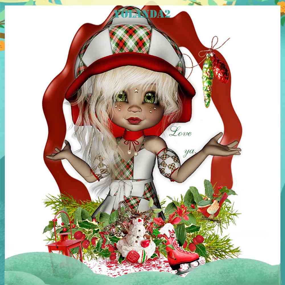 Bộ Tranh Đính Đá 5D Tự Làm Họa Tiết Bé Gái Hoạt Hình Trang Trí Nhà Cửa