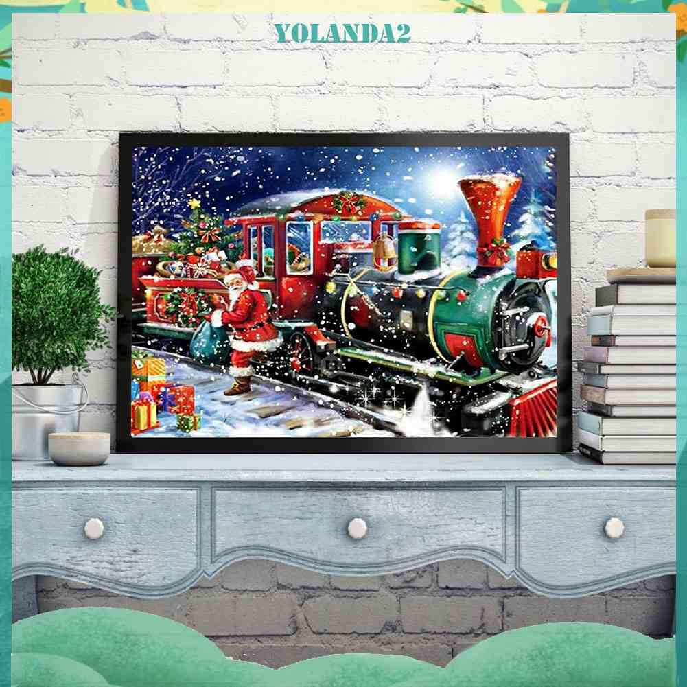 Tranh Đính Đá Kim Cương Toàn Bộ 5D DIY Hình Vẽ Giáng Sinh