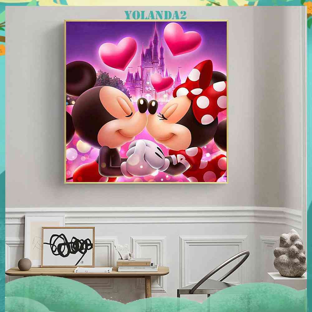 Tranh Đính Đá Kim Cương Toàn Bộ 5D DIY Hình Vẽ Chuột Mickey