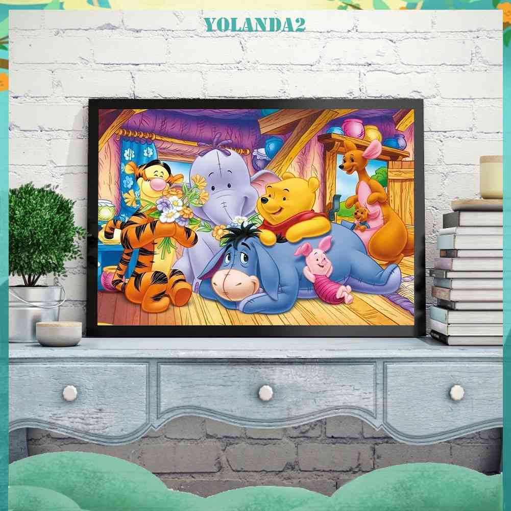 Tranh Đính Đá Kim Cương Toàn Bộ 5D DIY Hình Gấu Pooh