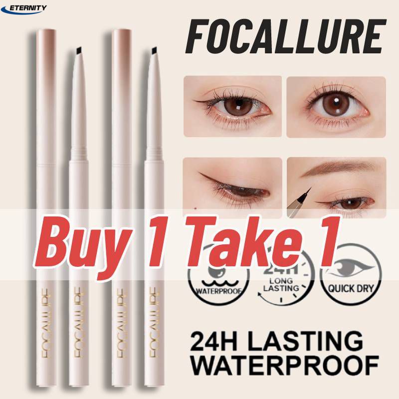 FOCALLURE Bút Chì Kẻ Mắt Chống Nước Dạng Gel Màu Nâu Đỏ Siêu Mỏng Mềm Dễ Mặc Sắc Tố Cao Chuyên Nghiệp Lâu Trôi Trang Điểm Sẵn Sàng